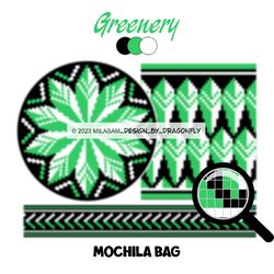 PATTERN: Tapestry crochet bag / wayuu mochila bag / Greenery 822