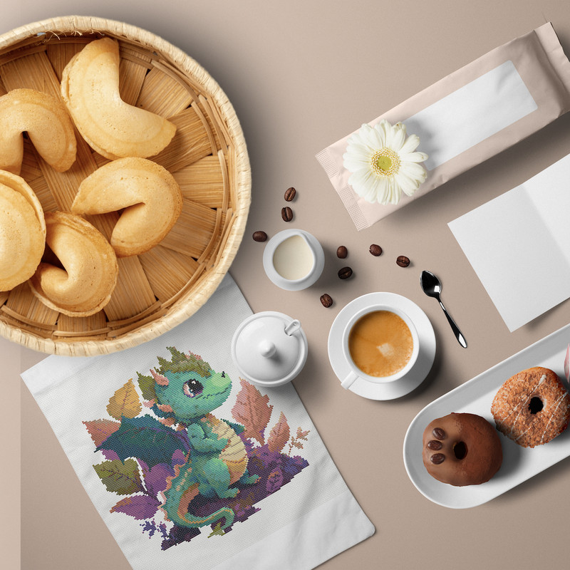 4 Emerald baby dragon symbol of 2024 cross stitch pattern.jpg