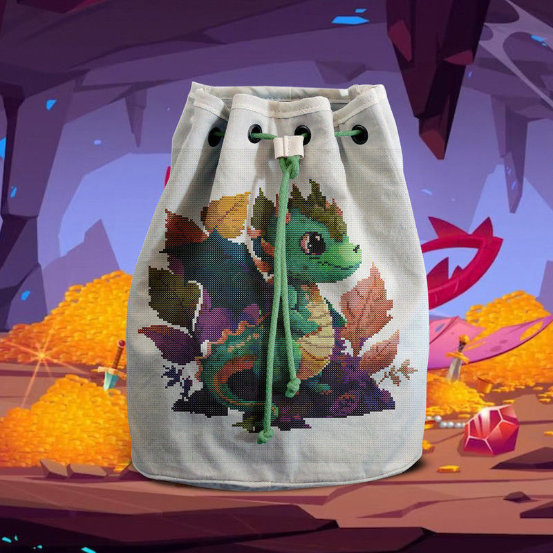 6 Emerald baby dragon symbol of 2024 cross stitch pattern.jpg