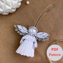 Angel, angel wings, family ornament, angel ornament, homemade ornaments, homemade crafts, pattern, pdf, diy, craft,kit
