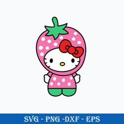 hello kitty strawberry svg, hello kitty fruits svg, hello kitty svg, cartoon svg, png dxf eps digital file