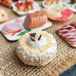 Miniature cake dessert 1/6 scale - barbie party accessories food - dollhouse food