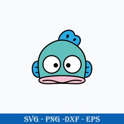 hangyodon face svg, sanrio characters svg, cartoon svg, png dxf eps digital file