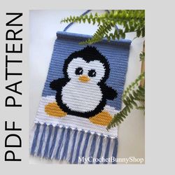 Penguin Wall Hanging Crochet pattern PDF