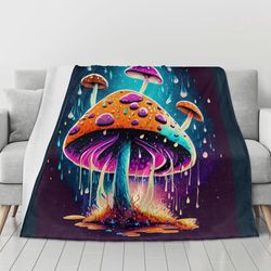 Flannel Breathable Blanket The way with fly agaric into awareness 4 Sizes Red fly agaric psychedelic