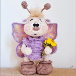 Colorful butterfly amigurumi pattern doll PDF