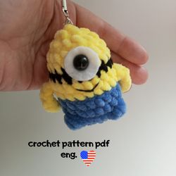 Minion Keychain Crochet Pattern - Small Toy - Accessory