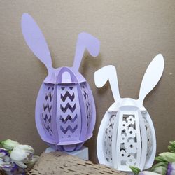 Easter Bunny Eggs 3D - Globe Lightting - Paper Cutting Template File| DIY Easter Decor Paper Craft with kids