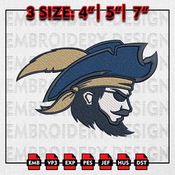 Charleston Southern Buccaneers Embroidery files, NCAA D1 teams Embroidery Designs, Machine Embroidery Pattern