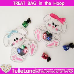 Easter Bunny Peekaboo Treat Bag Machine embroidery design Easter Bunny in the Hoop Machine embroidery design