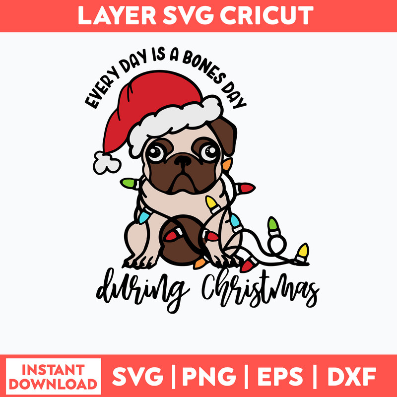 Everyday is a Bones Day Svg, Dog Christmas Svg, Png Dxf Eps File.jpg