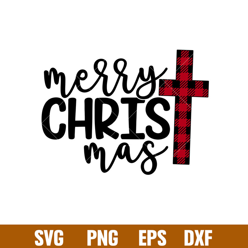 Merry Christmas Buffalo Cross, Merry Christmas Buffalo Cross Svg, Merry Christmas Svg, Buffalo Plaid Svg, png,dxf,eps file.jpg