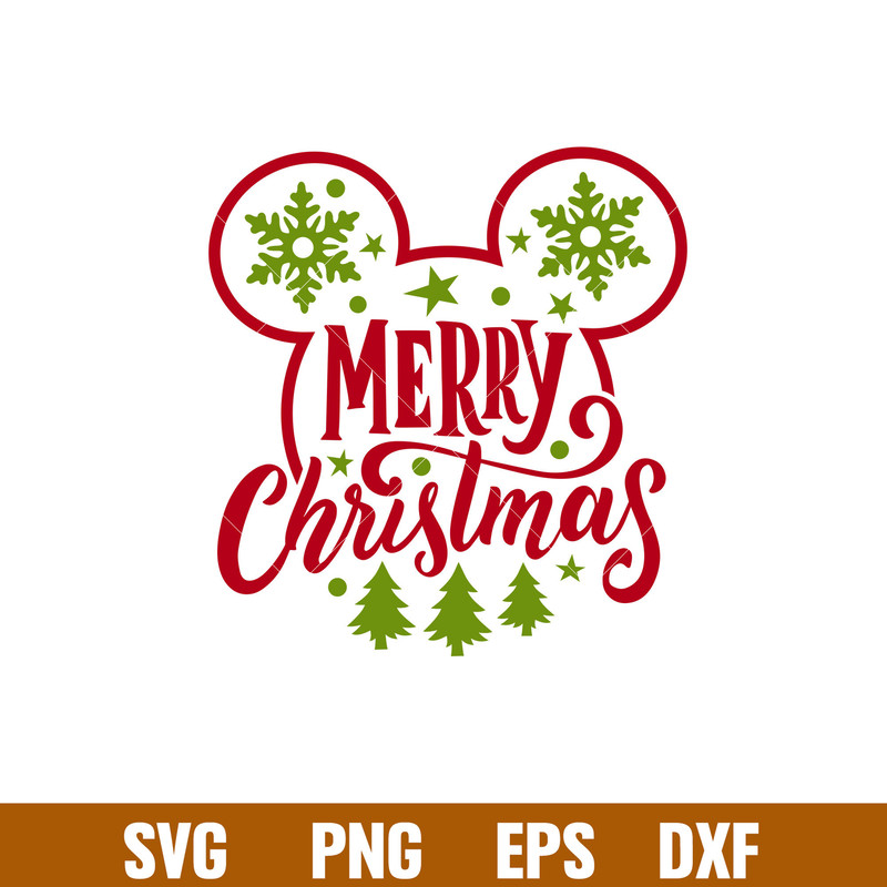 Merry Christmas Ears, Merry Christmas Mickey Svg, Christmas Svg, Merry Christmas Svg, png,dxf,eps file.jpg