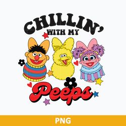 chillin' with my peeps png, easter sesame street png, sesame street png, easter bunny png digital file