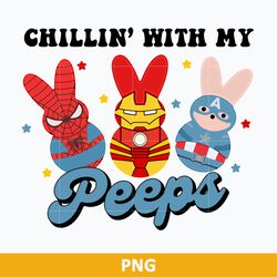 chillin' with my peeps png, easter superhero png, easter bunny png, happy easter png digital file