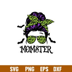momster messy bun, momster svg, messy bun hair svg, halloween mom svg, mom skull svg,momster svg, messy bun hair svg, ha