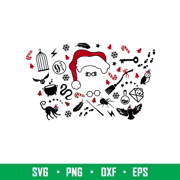 Christmas Magic Full Wrap, Christmas Magic Full Wrap Svg, Starbucks Svg, Coffee Ring Svg, Cold Cup Svg, png, dxf, eps file.jpeg