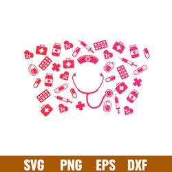 nurse doctor full wrap, nurse doctor full wrap svg, starbucks svg, coffee ring svg, cold cup svg,png,dxf,eps file