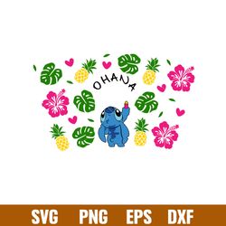 ohana summer full wrap, ohana summer stitch full wrap svg, starbucks svg, coffee ring svg, cold cup svg, eps,dxf,png fil