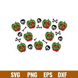 poison apple full wrap, poison apple starbucks full wrap svg, halloween svg, spooky season svg, trick or treat svg, png,