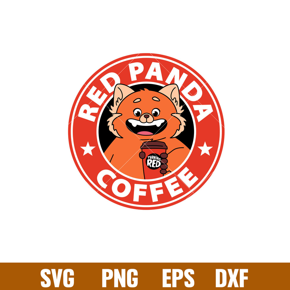 Red Panda Coffee, Red Panda Coffee Svg, Turning Red Svg, Starbucks Svg, Cold Cup Svg, png,dxf,eps file.jpg