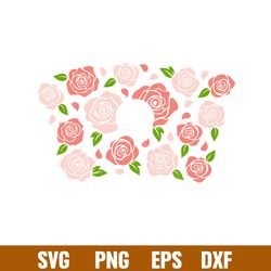 roses full wrap, roses full wrap svg, starbucks svg, coffee ring svg, cold cup svg, png,dxf,eps file