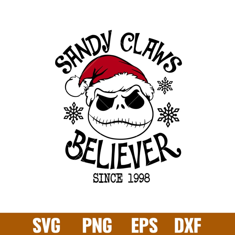 Sandy Claws Believer, Sandy Claws Believer Svg, Christmas Svg, Merry Christmas Svg, Santa Claus Svg,png,dxf,eps file.jpg