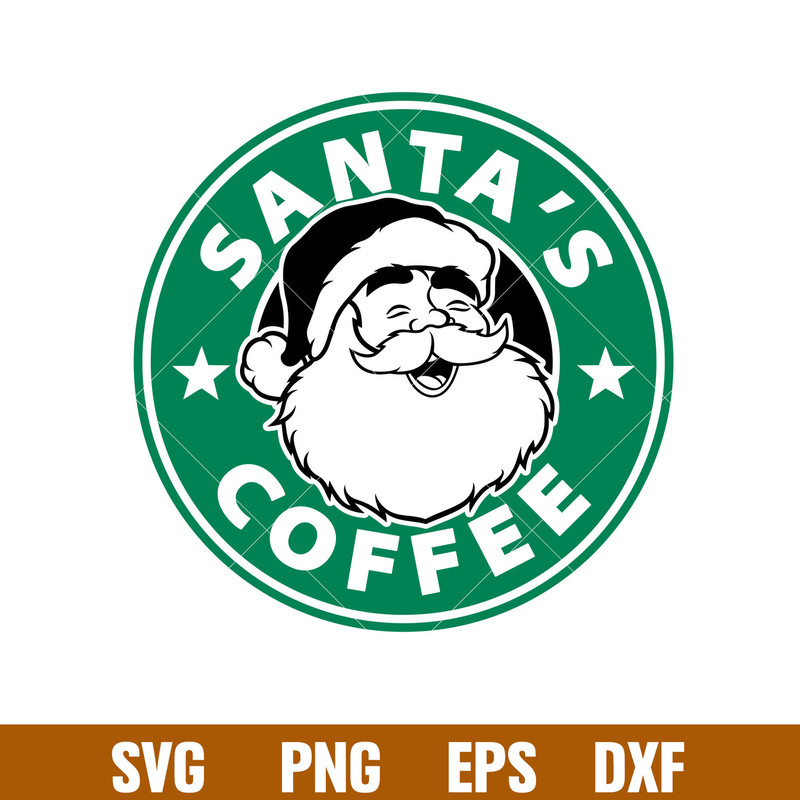 Santas Coffee, Santa’s Coffee Starbucks Svg, Santa Claus Svg, Merry Christmas Svg, png,dxf,eps file.jpg