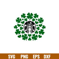 shamrock wrap, shamrock starbucks wrap svg, st. patricks day svg, lucky svg, irish svg, clover svg, png,dxf,eps file