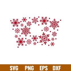 snowflakes full wrap, snowflakes full wrap svg, starbucks svg, coffee ring svg, cold cup svg,png,dxf,eps file