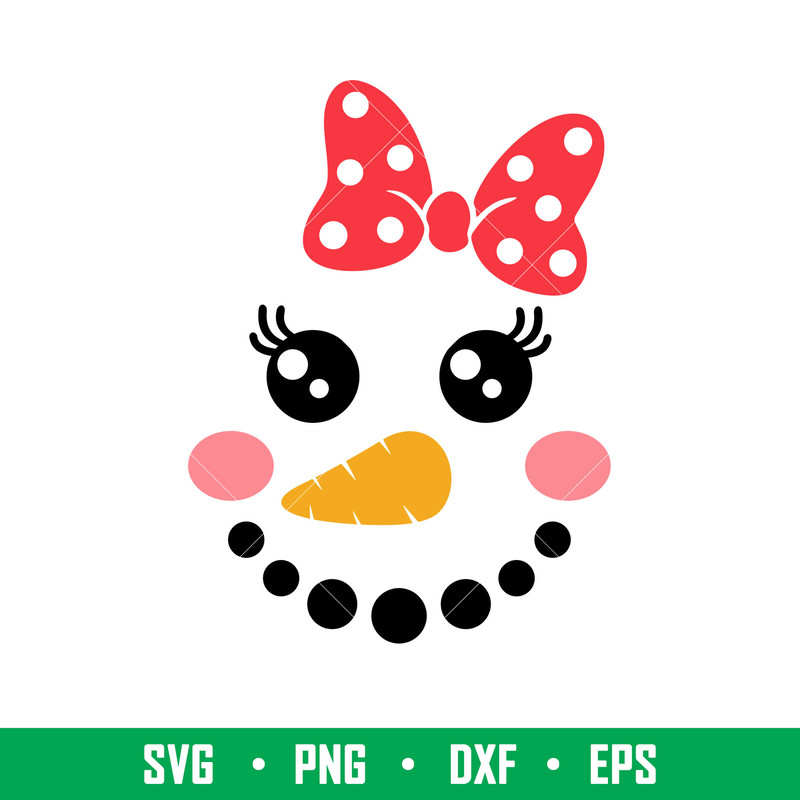 Snowman Face, Snowman Face Svg, Christmas Snowman Svg, Girl Snowman Face Svg, Christmas Svg, png,dxf,eps file.jpg