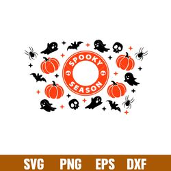 spooky season full wrap, spooky season full wrap, starbucks svg, coffee ring svg, cold cup svg,png,dxf,eps file