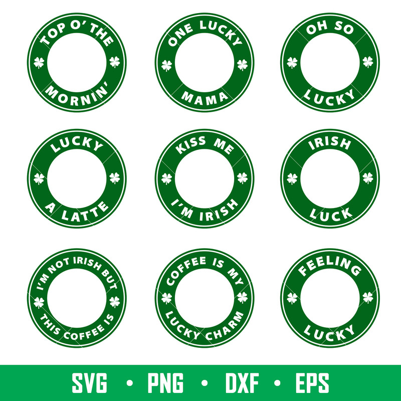 St Patricks Day Coffee Bundle, St. Patricks Day Starbucks Coffee Bundle Svg, St. Patrick’s Day Svg, Lucky Svg, Irish Svg, Clover Svg, png,dxf,eps file.jpg