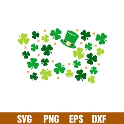st patricks day shamrock full wrap, st. patricks day shamrock full wrap svg, starbucks svg, coffee ring svg, cold cup sv