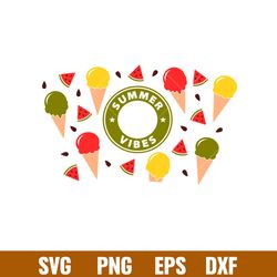 summer vibes full wrap, summer vibes full wrap svg, starbucks svg, coffee ring svg, cold cup svg,png,dxf,eps file