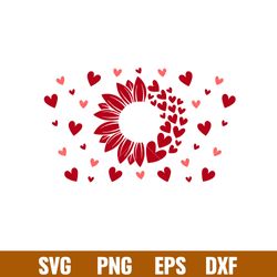 sunflower hearts full wrap, sunflower hearts full wrap svg, starbucks svg, coffee ring svg, cold cup svg, png,dxf,eps fi