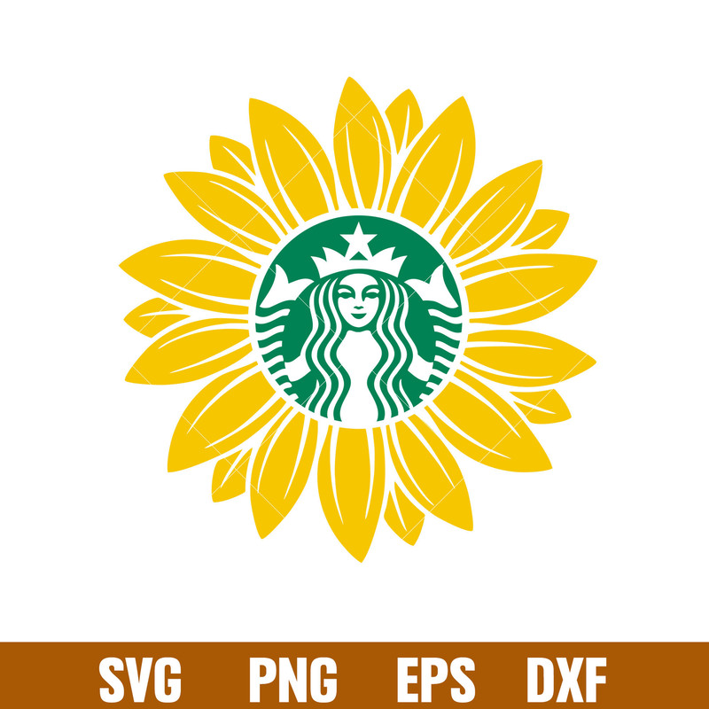 Sunflower Starbucks, Sunflower Starbucks Svg, St. Patrick’s Day Svg, Lucky Svg, Irish Svg, Clover Svg,png,dxf,eps file.jpg