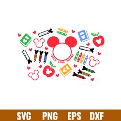 teach love inspire ears full wrap, teach love inspire mickey full wrap svg, starbucks svg, coffee ring svg, cold cup svg