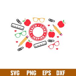 teacher fuel full wrap, teacher fuel full wrap svg, starbucks svg, coffee ring svg, cold cup svg,png,dxf,eps file