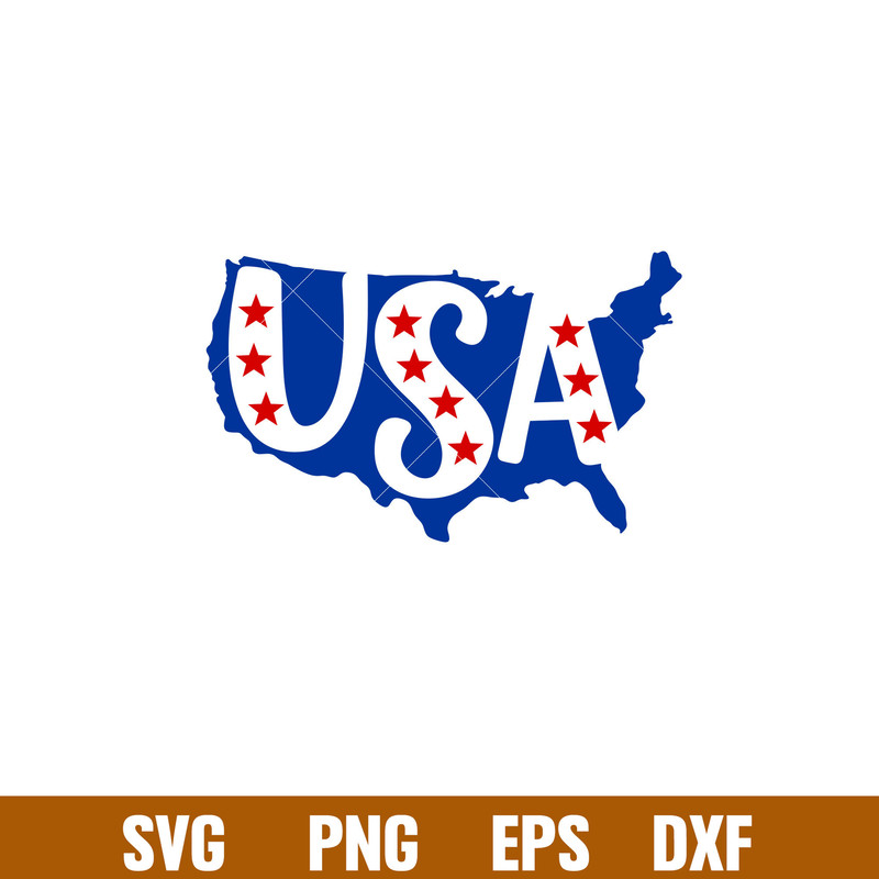 Usa Map, Usa Map Svg, 4th of July Svg, Patriotic Svg, Independence Day Svg, USA Svg,png,dxf,eps file.jpg