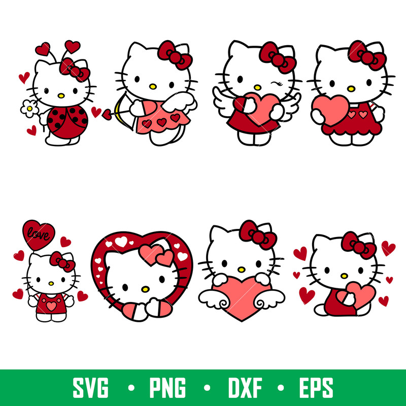 Valentine Hello Kitty, Valentine Benito Kitty Svg, Hello Kitty Svg, Valentine’s Day Svg, Bad Bunny Svg,png,dxf,eps file.jpg