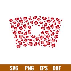 valentines leopard heart full wrap, valentines leopard heart full wrap svg, starbucks svg, coffee ring svg, cold cup svg