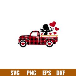 valentines red truck cupid hearts, valentines red truck cupid hearts svg, valentines day svg, valentine svg, love svg, p