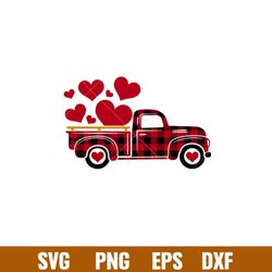 valentines red truck, valentines red truck svg, valentines day svg, valentine svg, love svg, png,dxf,eps file