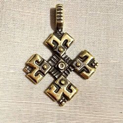 Ukraine brass cross necklace pendant,Vintage Brass Cross,handmade brass cross charm,ukraine jewellery necklace charm