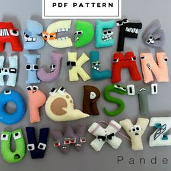 Alphabet lore A-Z set PDF Pattern. Easy sewing toy pattern with instruction. DIY toy for your little one.