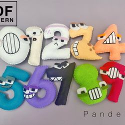 number lore set pdf patterns and sewing instruction. easy sewing felt toys. diy toys for your little one to learn.