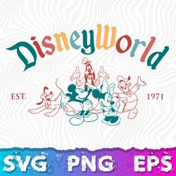 Disney World 1971 Logo SVG, Retro Disneyworld 1971 PNG, Vintage Mickey SVG