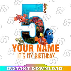 finding dory birthday png, dory custom png, personalized nemo png, finding dory family png