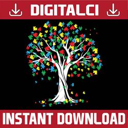 autism awareness tree of life autism and support png sublimation design